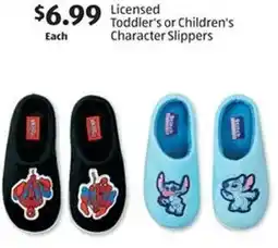 Aldi Licensed  Toddler's or Children's Character Slippers offer