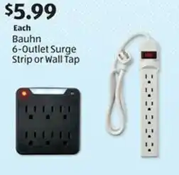 Aldi Bauhn 6-Outlet Surge Strip or Wall Tap offer