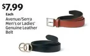 Aldi Avenue/Serra Men's or Ladies' Genuine Leather Belt offer