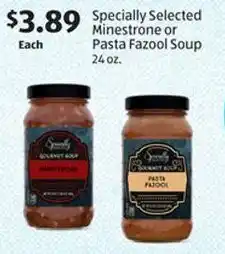 Aldi Specially Selected Minestrone or Pasta Fazool Soup offer