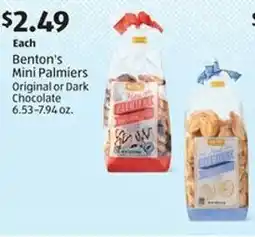 Aldi Benton's Mini Palmiers Original or Dark Chocolate offer