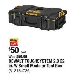 The Home Depot Dewalt toughsystem 2.0 22 in. w small modular tool box offer