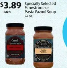 Aldi Specially Selected Minestrone or Pasta Fazool Soup offer