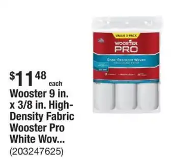 The Home Depot Wooster 9 in. x 3/8 in. High- Density Fabric Wooster Pro White Wov... offer