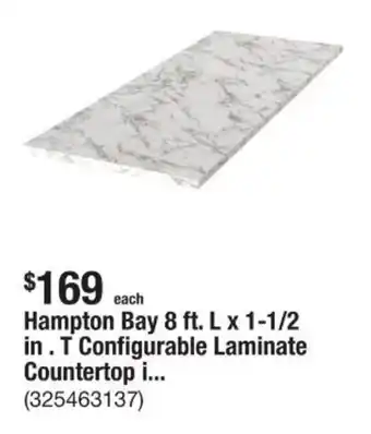 The Home Depot Hampton bay 8 ft. l x 1-1/2 in. t configurable laminate countertop i... offer