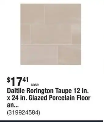 The Home Depot Daltile Rorington Taupe 12 in. x 24 in. Glazed Porcelain Floor an... offer