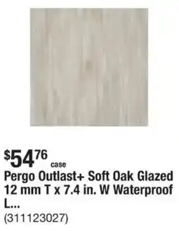 The Home Depot Pergo Outlast+ Soft Oak Glazed 12 mm T x 7.4 in. W Waterproof L... offer