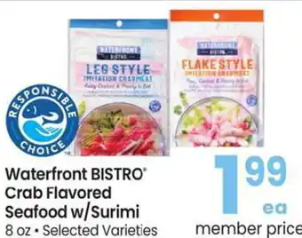 Albertsons Waterfront BISTRO Crab Flavored Seafood w/Surimi offer