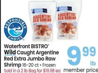 Albertsons Waterfront BISTRO Wild Caught Argentine Red Extra Jumbo Raw Shrimp offer