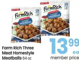 Albertsons Farm Rich Three Meat Homestyle member price Meatballs offer