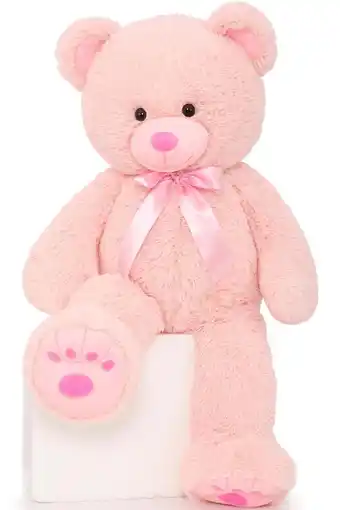 Walmart MorisMos Pink Giant Teddy Bear 36 Stuffed Animal Soft Big Plush Toy with Bowknot and Footprint offer