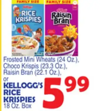 Bravo Supermarkets KELLOGG'S RICE KRISPIES, 18 Oz. Box offer