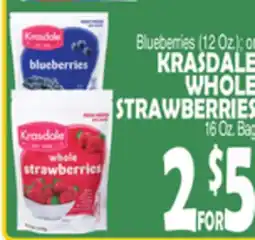 Bravo Supermarkets KRASDALE WHOLE STRAWBERRIES, 16 Oz. Bag offer