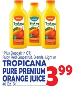 Bravo Supermarkets TROPICANA PURE PREMIUM ORANGE JUICE offer