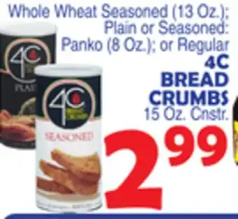 Bravo Supermarkets 4C BREAD CRUMBS 15 Oz. Cnstr offer