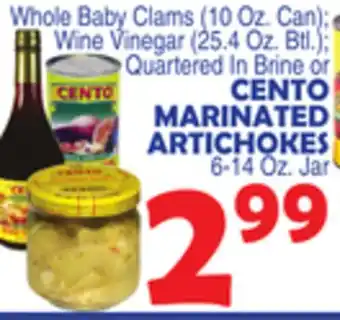 Bravo Supermarkets CENTO MARINATED ARTICHOKES 6-14 Oz. Jar offer