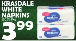 Bravo Supermarkets KRASDALE WHITE NAPKINS offer