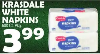 Bravo Supermarkets KRASDALE WHITE NAPKINS offer