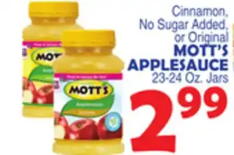 Bravo Supermarkets MOTT'S APPLESAUCE offer