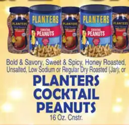 Bravo Supermarkets PLANTERS COCKTAIL PEANUTS Oz offer