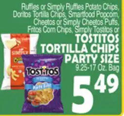 Bravo Supermarkets TOSTITOS TORTILLA CHIPS PARTY SIZE offer