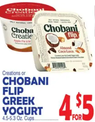 Bravo Supermarkets CHOBANI CREATIONS OR FLIP GREEK YOGURT offer