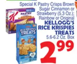 Bravo Supermarkets KELLOGG'S RICE KRISPIES TREATS 5.6-6.2 Oz. Box offer