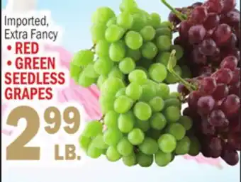 Bravo Supermarkets RED, GREEN SEEDLESS GRAPES offer