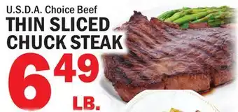 Bravo Supermarkets THIN SLICED CHUCK STEAK offer