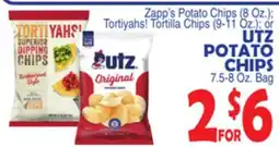 Bravo Supermarkets UTZ POTATO CHIPS 7.5-8 Oz. Bag offer