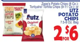 Bravo Supermarkets UTZ POTATO CHIPS 7.5-8 Oz. Bag offer