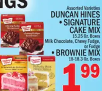 C Town DUNCAN HINES SIGNATURE CAKE MIX 15.25 Oz. Boxes offer