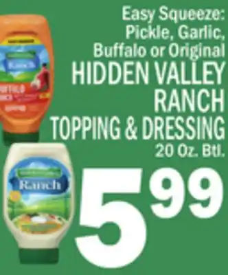 C Town HIDDEN VALLEY RANCH TOPPING & DRESSING offer