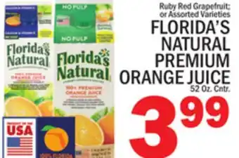 C Town FLORIDA'S NATURAL PREMIUM ORANGE JUICE offer