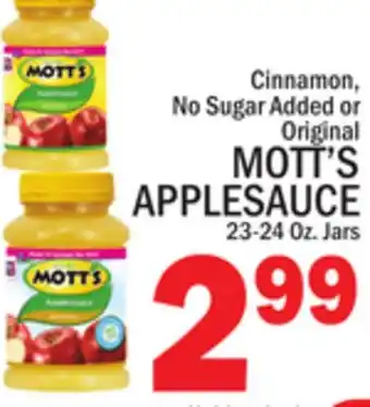 C Town MOTT'S APPLESAUCE offer