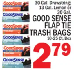 C Town GOOD SENSE FLAP TIE TRASH BAGS offer