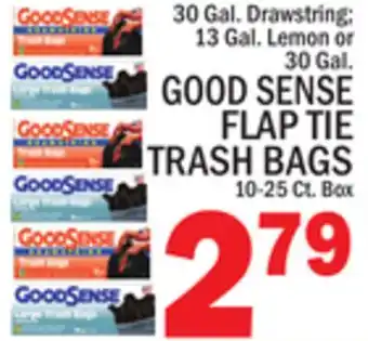 C Town GOOD SENSE FLAP TIE TRASH BAGS offer