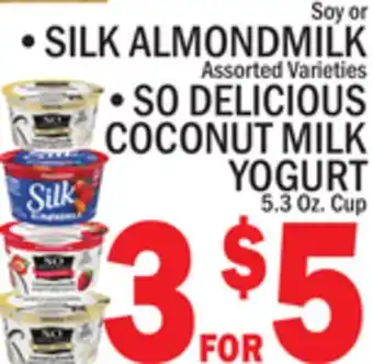 C Town SILK ALMONDMILK • SO COCONUT MILK YOGURT offer