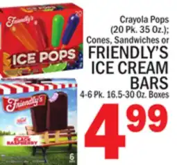 C Town FRIENDLY'S ICE CREAM BARS, 4-6 Pk. 16.5-30 Oz. Boxes offer