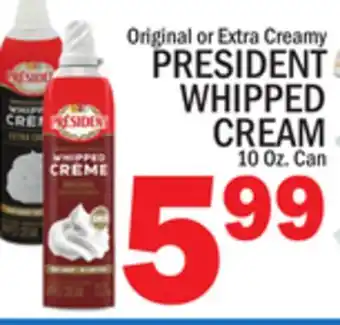 C Town PRESIDENT WHIPPED CREAM offer