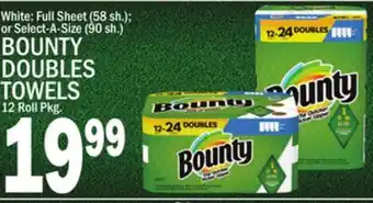 C Town BOUNTY DOUBLES TOWELS, 12 Roll Pkg offer