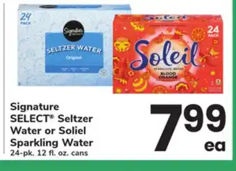 ACME Signature SELECT Seltzer Water or Soliel Sparkling Water offer