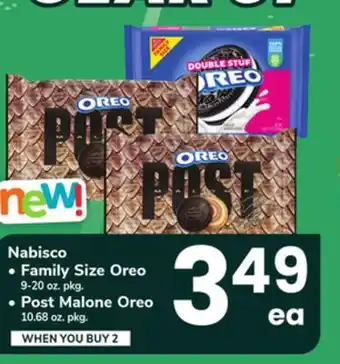 ACME Nabisco Family Size Oreo 9-20 oz. pkg., Post Malone Oreo 10.68 oz. pkg offer