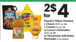 ACME French's Yellow Mustard Classic 20 fl. oz. btl. • Creamy 12 oz. btl. 12 fl. oz. btl offer