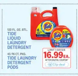 Kings Food Markets TIDE LIQUID LAUNDRY DETERGENT 132 FL. OZ. BTL. TIDE LAUNDRY DETERGENT PODS 132 FL. OZ. BTL offer