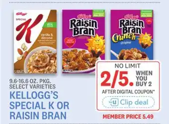 Kings Food Markets KELLOGG'S SPECIAL K OR RAISIN BRAN offer