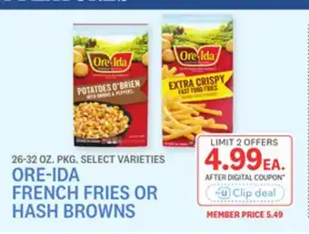 Kings Food Markets ORE-IDA FRENCH FRIES OR HASH BROWNS offer