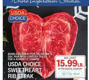 Kings Food Markets USDA CHOICE SWEETHEART RIB STEAK offer