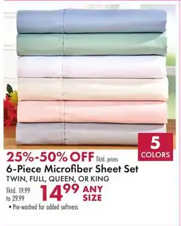 Boscov's 6-Piece Microfi ber Sheet Set offer