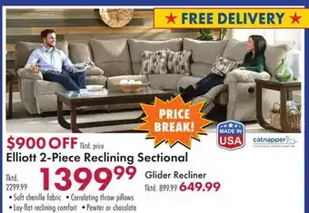 Boscov's Elliott 2-Piece Reclining Sectional offer